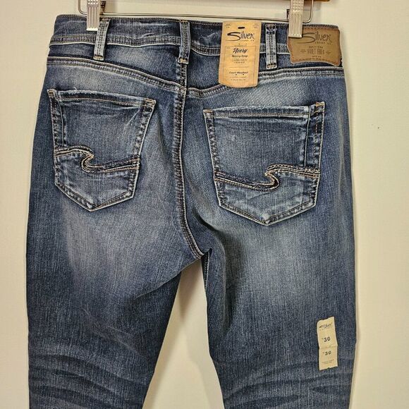 NWT SILVER JEANS AVERY SKINNY CROP ULTRA CURVY HIGH RISE SIZE 30 WOMENS - Picture 5 of 16